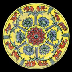 Teller flach WILD ROSE gelb