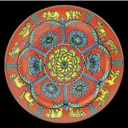 Teller flach WILD ROSE rot