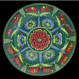 Teller flach WILD ROSE grün